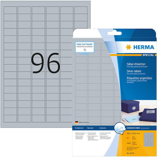 Herma 2400 Self-Adhesive Rectangular A4 Labels 30.5x16.9mm