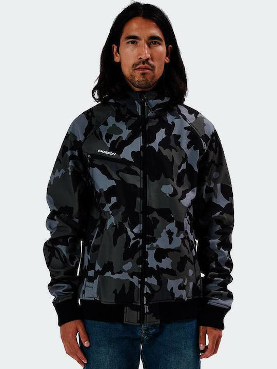 Χειμωνιάτικο Μπουφάν Softshell Αδιάβροχο και Αντιανεμικό Camo Black / Khaki