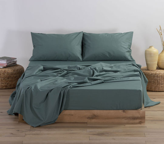 Nef-Nef Homeware Basic Υπέρδιπλο 160x200+30εκ. με Λάστιχο 1172 Green
