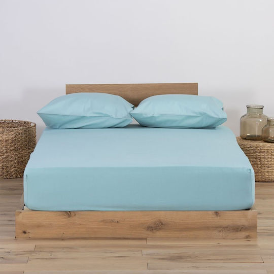 Nef-Nef Homeware King Size 180x200+35cm mit Gummizug Jersey 1019 Aqua