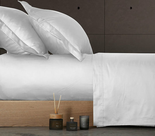 Nef-Nef Homeware Elements Σεντόνι King Size με Λάστιχο 180x200+35εκ. White