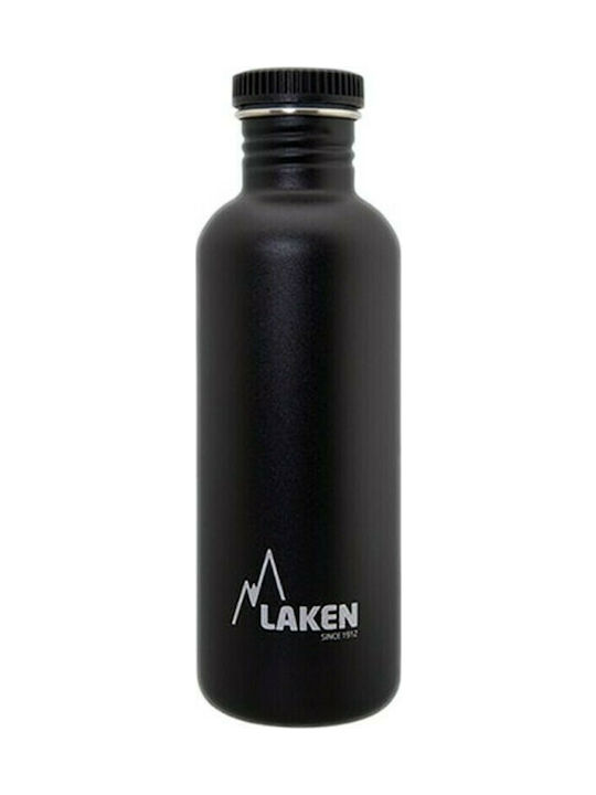 Laken Basic Steel Plain Stainless Steel Water Bottle 1000ml Black
