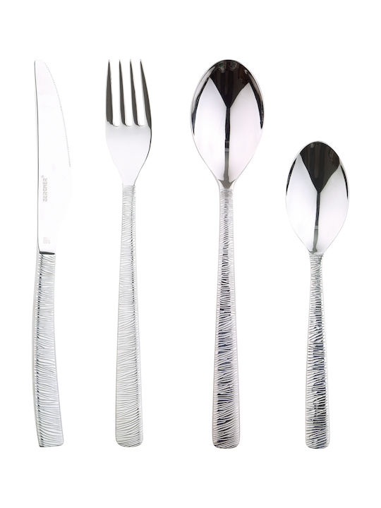 Bergner Lyon Besteckset Edelstahl Silber 24Stück