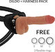 Cyber Silicock Harness with Dildo 20.5cm in skin color