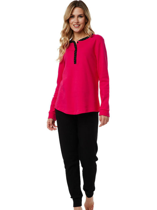 Minerva Winter Women's Pyjama Set Cotton Fuchsia