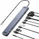 Choetech HUB-M20 USB-C Docking Station with HDMI 4K PD Ethernet and Support for 2 Monitors Gray