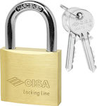 Cisa Steel Padlock Brass with Key 50mm 1pcs