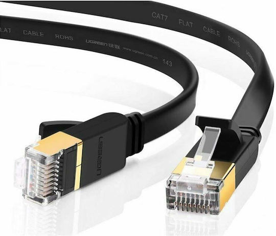 Ugreen Cablu De Rețea Ethernet Flat U/FTP (STP) Cat.6a (Gigabit) 15m Negru