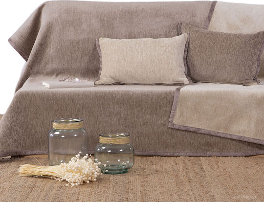 Nef-Nef Homeware Ριχτάρι Τριθέσιου Καναπέ Δύο 'Οψεων New Tanger 180x300εκ. Beige / Ecru