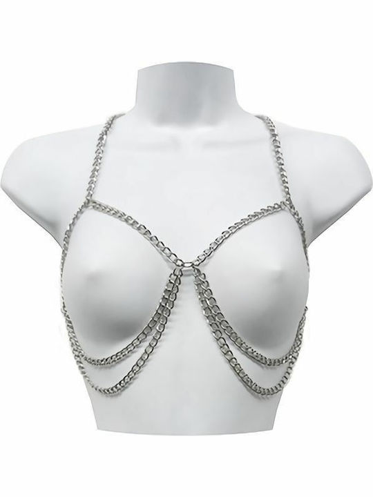 Kinksters Lanț cu 2 straturi sub piept Sutien sexy Argintiu 3037-0012