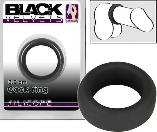 You2Toys Black Velvets Soft Touch Silicone Cock Ring 3.2cm
