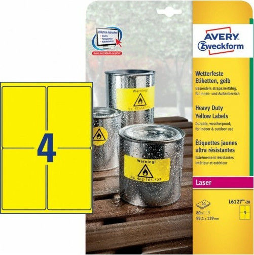 Avery 80 Self-Adhesive Rectangular A4 Labels 139x99.1mm