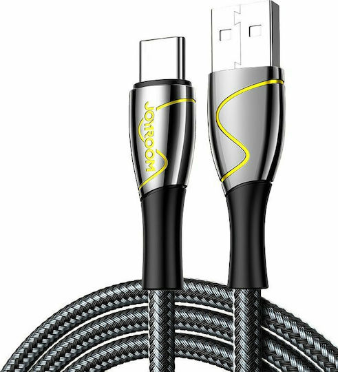 Joyroom S-1230K6 Плетена USB 2.0 Кабел USB-C мъжки - USB-A мъжки 10W Черен 1.2м