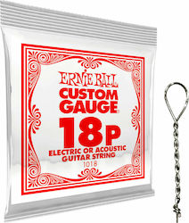 Ernie Ball Custom Saiten Einzeln Stahl 18" Loop End