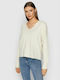 Vero Moda Women's Long Sleeve Pullover with V Neck Birch