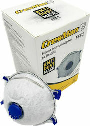 Cresman Anti Dust Mask FFP2 Μάσκα Ενεργού Άνθρακα με Βαλβίδα 1τμχ