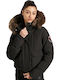 Everest Women's Short Puffer Jacket for Winter with Hood Black