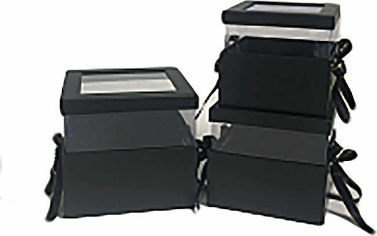 JK Home Decoration Paper Box for Gift Black 3pcs