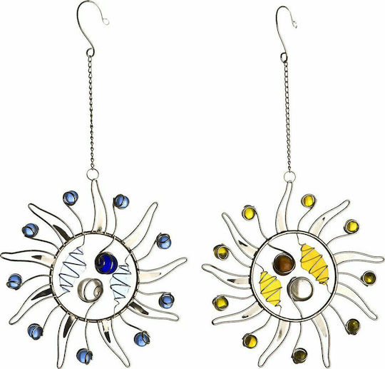 JK Home Decoration Agățat decorativ de Grădină Metalic Soare pandantiv 2pcs 2buc 648888