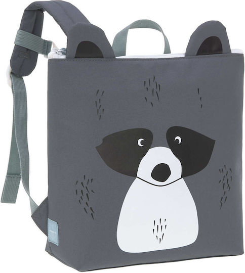 Laessig Racoon Kids' Insulated Backpack Lunch Bag Gray 28x11x34cm