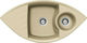 Macart Focus C-150 Drop-In Spüle Ecke Links aus Verbundgranulat B104.8xT52cm Terra