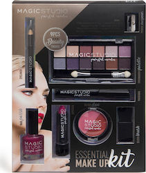 Magic Studio Essential Makeup Set for Face, Eyes & Lips 8pcs