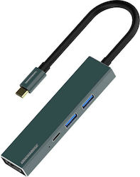 Rockrose Infinity 06S USB-C Docking Station cu HDMI 4K PD Gri