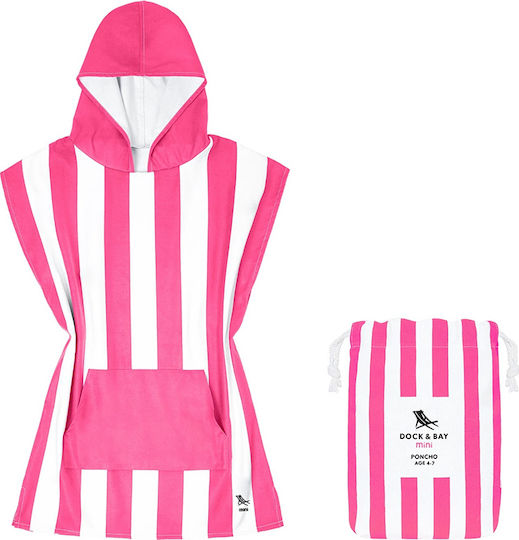 Dock & Bay Mini Kids Beach Poncho Pink 75 x 55cm με Θήκη Μεταφοράς
