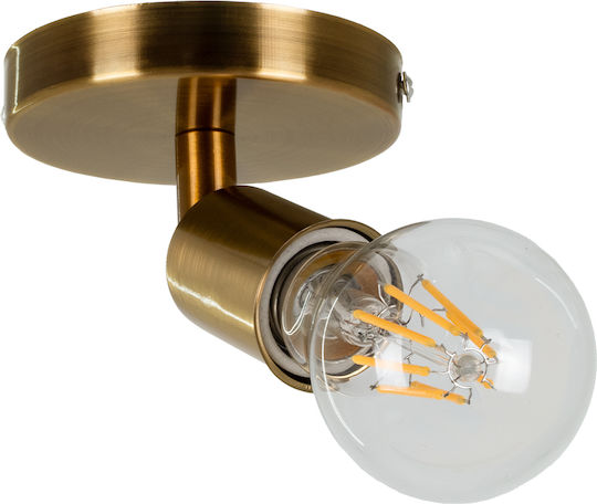 GloboStar Sara Einzel Spot mit Fassung E27 in Gold Farbe GloboStar Sara Einzel Spot mit Fassung E27 in Gold Farbe