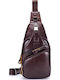 Leather Men's Bag Sling Dark Brown