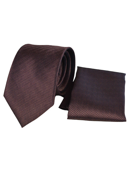 Set - Krawatte mit Taschentuch, lila-rosa
