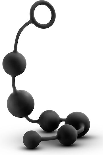 Blush Anal Adventures Platinum Silicone Anal Beads Πρωκτικές Μπίλιες Large Μαύρες 40.6cm