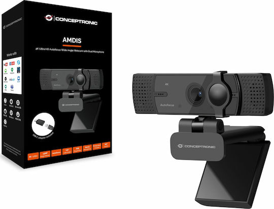 Conceptronic AMDIS08B Web Camera 4K με Autofocus