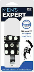 Nanma Men's Expert Ball Stretcher with Separator & D-ring Пръстен Петел и тестиси Черен
