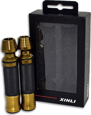 Xinli Motorcycle Grips with Handlebar Counterweights XL-280E in Gold Colour