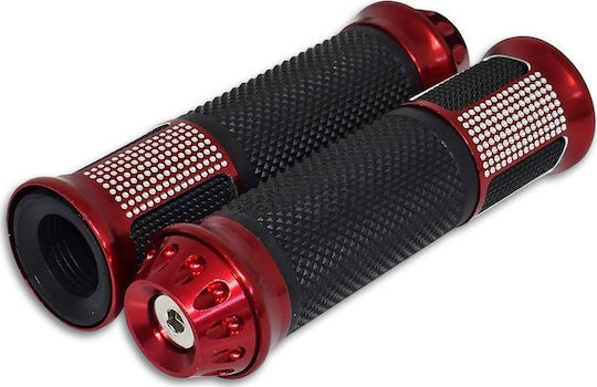 Xinli Grips with Handlebar Counterweights XL-286A in Red color