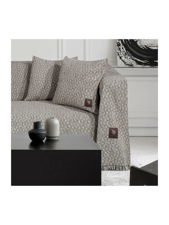 Greenwich Polo Club Three-Seater Sofa Throw 2766 180x300cm Grey / Ecru