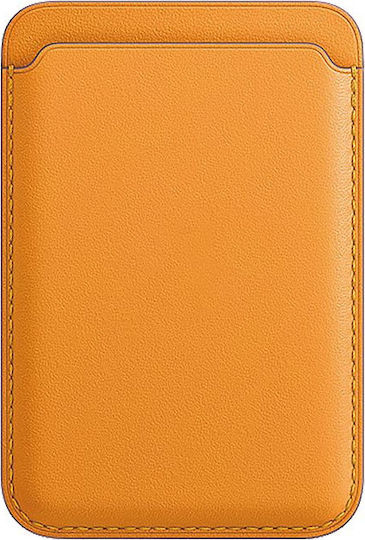 MagSafe Θήκη Καρτών Leather σε Πορτοκαλί χρώμα
