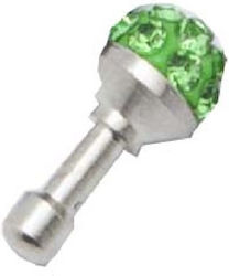 Small Diamond 3.5mm Jack Decoration Light Green