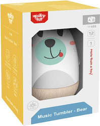 Tooky Toys Animal Tumbler Bear made of Wood with Music for 12++ Months