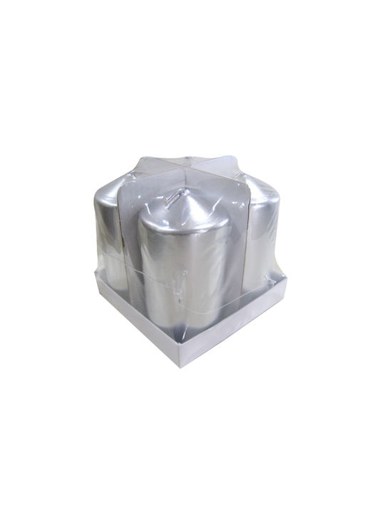 AGC Christmas Silver Candle 7.5cm