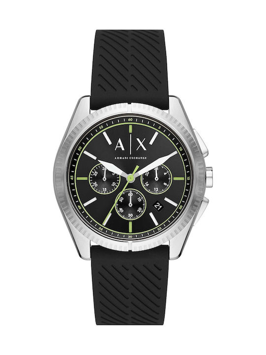 Armani Exchange Watch Chronograph Battery with Black Rubber Strap