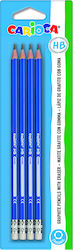 Carioca Pencil HB Set with Eraser Blue 4pcs