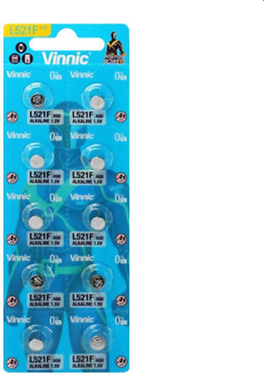 Vinnic AG0/L521F Алкален Батерия За часовници LR60 1.5V 1бр