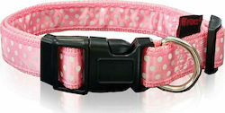 Pet Interest Dots Line Dog Collar In Pink Colour XSmall 15mm x 19 - 33cm