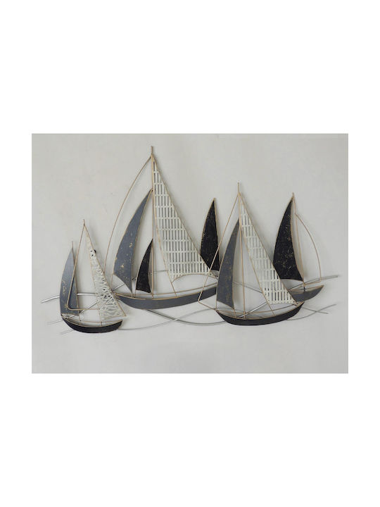 Freebox Wall Decor Anthracite White Gold Metallic 92x3x56cm