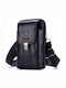 Leder Herrentasche Schulter / Crossbody Schwarz