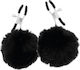 Darkness Fur Ball Nipple Clams Nipple Clamps in Black Color