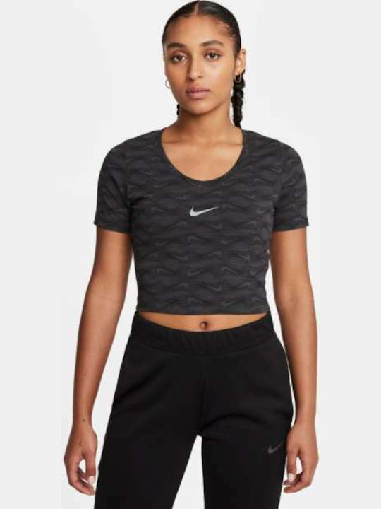 Nike Κοντομάνικη Γυναικεία Αθλητική Μπλούζα Μαύρη