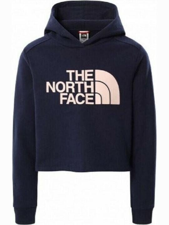Drew Peak Cropped Γυναικείο Φούτερ με Κουκούλα Navy Μπλε